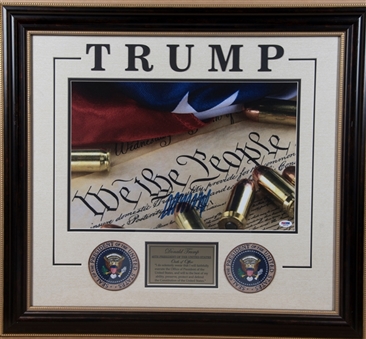 Donald Trump Autographed “Oath of Office” 16x20 framed Photo Collage (PSA/DNA)